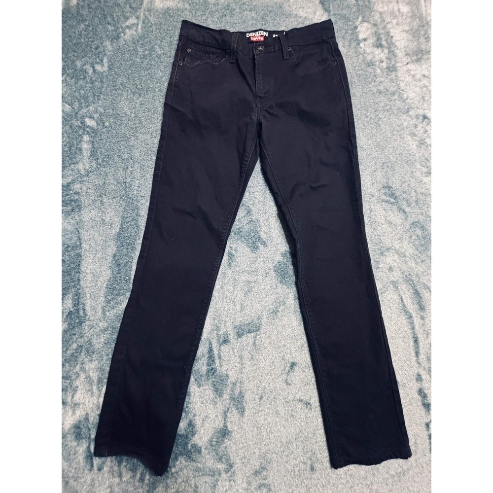 Denizen From Levi's Men Jeans 32 Skinny Black Cotton Blend Solid Button Casual